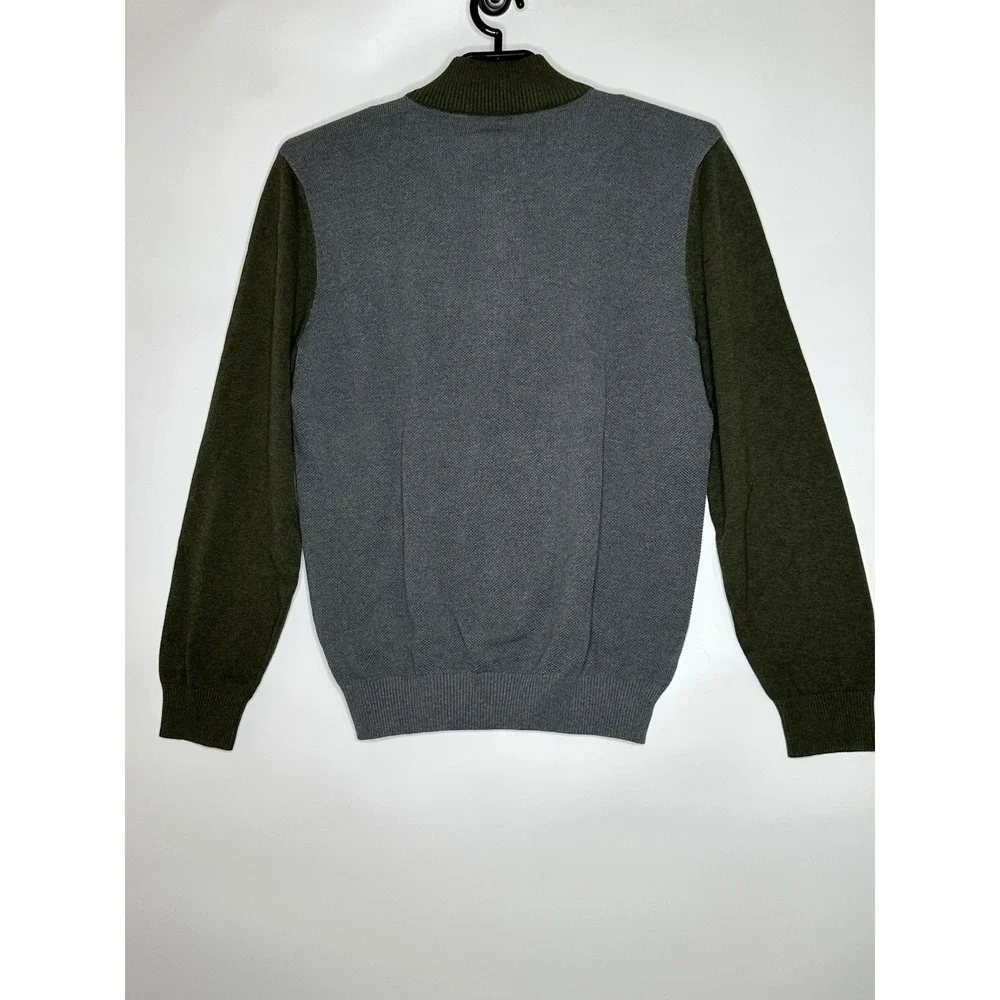 Rule‎ 18 Bobby Jones Mens XL 1/4 Zip Pima Cotton Sweater Evergreen Gray Pullover